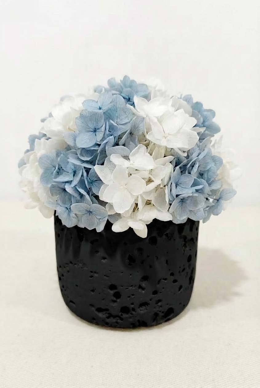 hydrangea + stone base
