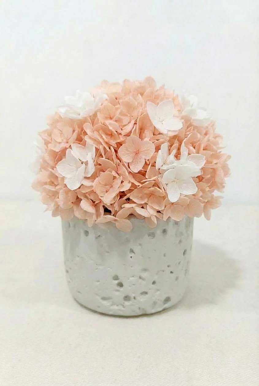 hydrangea + stone base