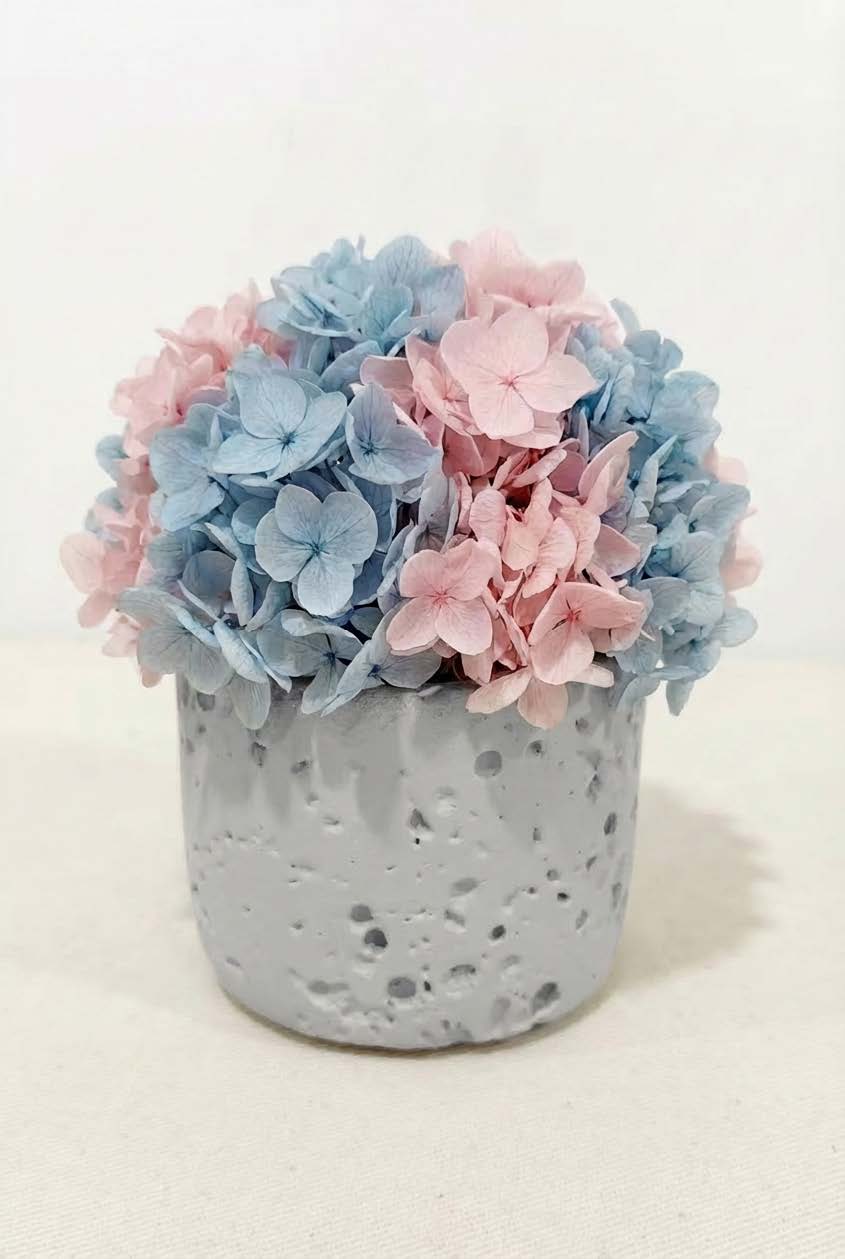 hydrangea + stone base
