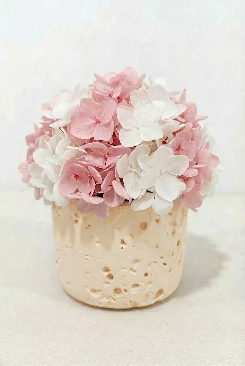 hydrangea + stone base